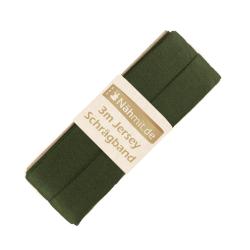 Nähmit - Jersey Schrägband - elastisches vorgefalztes Einfassband 3 Meter x 20mm A14-Olive