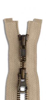 YKK 2-Wege Metall Altmessing Reißverschluss - Zweiwege 573 - beige