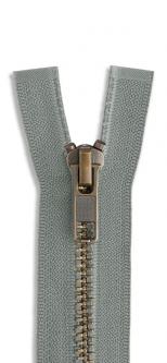YKK Altmessing Metall Reißverschluss teilbar 577 - steingrau