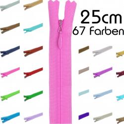 YKK Reißverschluss Nahtverdeckt 25cm - Nahtfein verschiedene Farben 