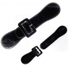 XXL Taschenverschluss / Bekleidungsverschluss Lackoptik mit Schnalle schwarz 