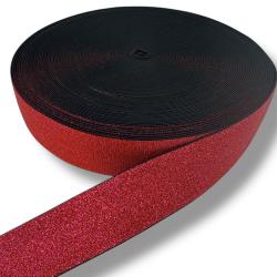Glitzer Gummiband Bundgummi - 25mm breit Meterware 820 - rot