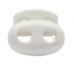 Kordelstopper Oval 2-Loch 501 - weiss