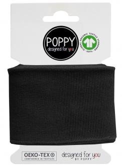 Cuff Poppy - Fertigbündchen Uni BIO Jersey 580 - schwarz