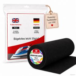 2 Meter Nähmit - Bügelvlies - Bügeleinlage SCHWARZ 580 - schwarz