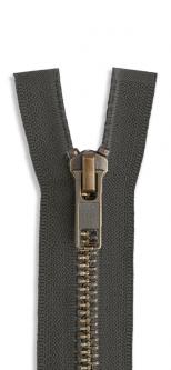 YKK Altmessing Metall Reißverschluss teilbar 075 - kohle