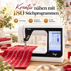 TEXI TANGO Computer-Nähmaschine – 180 Stichprogramme mit LCD-Touchdisplay 