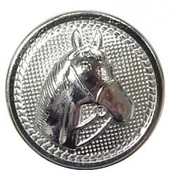 Metall Wappen Knopf *PFERD* silber 25mm 