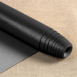 Metallic Kunstleder Stoff Zuschnitt 50 x 140 cm für kreative Bastelprojekte Metallic-Schwarz