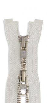 YKK 2-Wege Metall Altmessing Reißverschluss - Zweiwege 841 - wollweiss