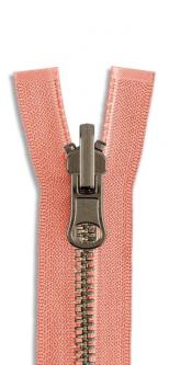 YKK Altmessing Metall Wende Reißverschluss teilbar 813 - lachsrot