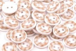 Kunststoff Hemdenknopf vichy Karo beige 13mm 