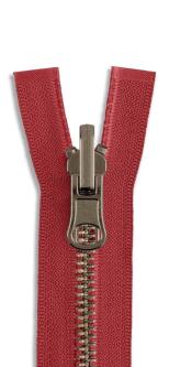 YKK Altmessing Metall Wende Reißverschluss teilbar 073 - hellbordeaux