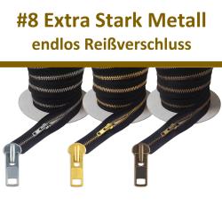 EXTRA STARK Metall endlos Reißverschluss Meterware 