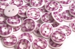 Kunststoff Hemdenknopf vichy Karo violett 13mm 