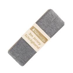 Nähmit - Jersey Schrägband - elastisches vorgefalztes Einfassband 3 Meter x 20mm A19-Mausgrau