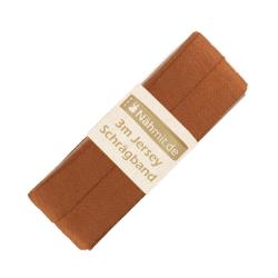 Nähmit - Jersey Schrägband - elastisches vorgefalztes Einfassband 3 Meter x 20mm A06-Rehbraun
