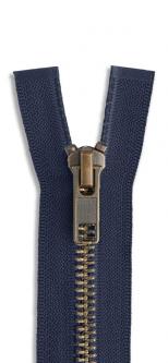 YKK Altmessing Metall Reißverschluss teilbar 071 - nachtblau