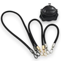1 Taschengriff Lederoptik – Geflochten – 60 cm – Schwarz 