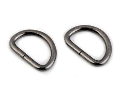 D-Ring Halbrundringe für Taschen 25mm Schwarz