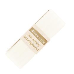 Nähmit - Jersey Schrägband - elastisches vorgefalztes Einfassband 3 Meter x 20mm A03-Ecrú