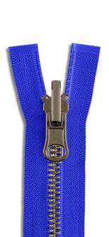 YKK Altmessing Metall Wende Reißverschluss teilbar 918 - königsblau