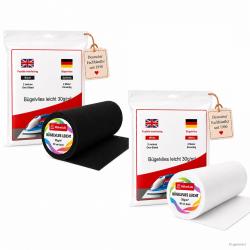 Nähmit 2 Meter - Bügelvlies - Bügeleinlage SCHWARZ & WEISS 