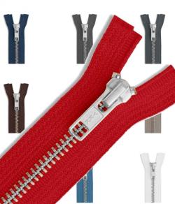 YKK Silber Metall Reißverschluss teilbar 