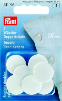 PRYM Wäsche-Doppelknöpfe KST 28'' 18 mm weiß 