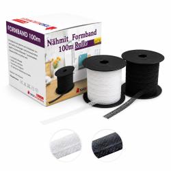Nähmit - Formband 12mm schwarz & weiss 100m Rolle Bügelband 