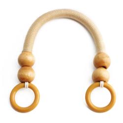 1 Taschengriff mit Holzperlen 37cm 572 - sand