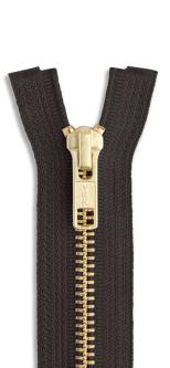 YKK Gold Metall Reißverschluss teilbar 916 - schwarzbraun