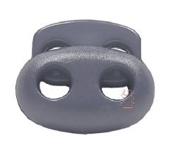 Kordelstopper Oval 2-Loch 578 - mausgrau