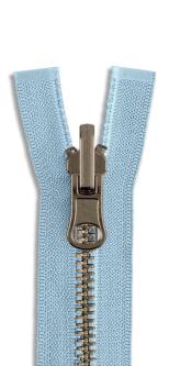 YKK Altmessing Metall Wende Reißverschluss teilbar 546 - pastellblau