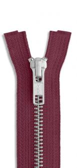 YKK Silber Metall Reißverschluss teilbar 527 - weinrot