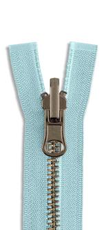 YKK Altmessing Metall Wende Reißverschluss teilbar 543 - babyblau