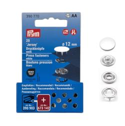 PRYM Jersey Druckknöpfe 12mm verschiedene Farben 501 - weiss
